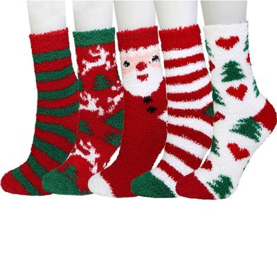 China Christmas QUICK DRY Series Winter Fleece Women's Coral Socks for sale