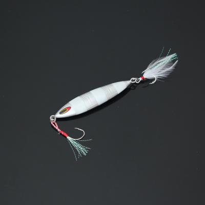 China Lead Fishing Lure Jig Luminous Hard Slow Pitch Fishing Metal Jig Lure With Strong Hooks for sale