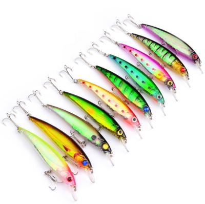 China High quality ABS plastic baits11CM 13.4G 10 colors plastic hard minnow baits 4# three hook for sale