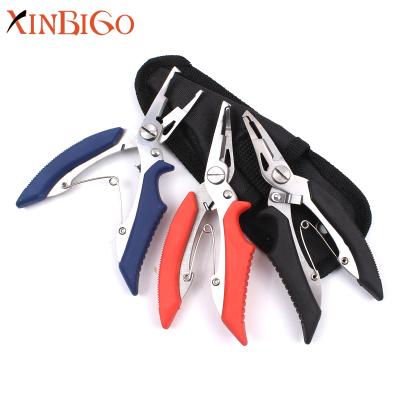 China Line Scissors/Wholesale Custom Soft Rubber Handle Fishing Pliers Cutter/Side Hook Remover/Split Ring Opener Scissors Line Cutter Remove Hook Lure Pliers for sale