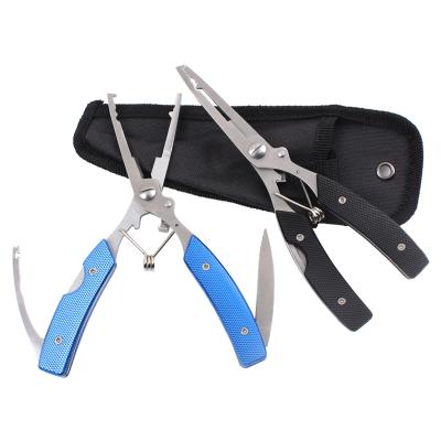 China high quality 3Cr13 stainless steel messy flower handle fishing pliers stainless steel fishhook remover cutter aluminum line for sale