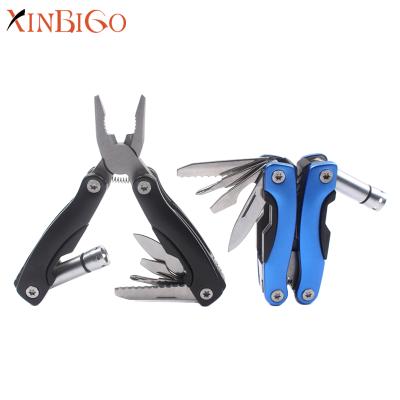 China Multifunctional 9 In 1 Exquisite Promotional Gifts Multi Tool Mini Knife Pliers With High Brightness LED Lights for sale