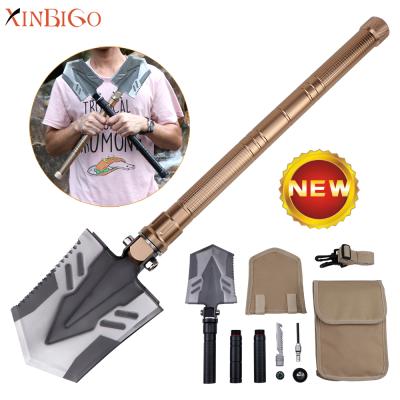 China Stainless Steel Military Wholesale New Metal Tactical Shovel New Tactical Military Mini Foldable Mini Shovel for sale