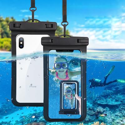 China Seaside Pocket Swimming Cell Phone Covers Dry Bag Full View Waterproof Transparent Seaside Snow Desert Rainforest Case Pocket Cell Phone Swimming Covers for sale