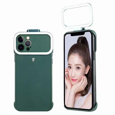 China New Simple Easy Fill Light Selfie Phone Case For iPhone 12/12Pro/12 Pro Max Instant Beauty 5-Level Selfie Ring Case LED Light Cover Device for sale