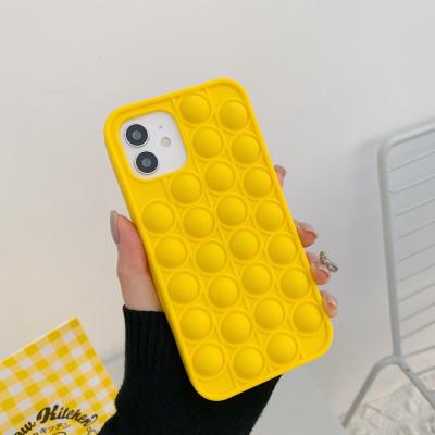 China Anti-fall revive strain noise fidgety person toys push her bubble silicone phone case for Iphone 6 6s 7 8 plus X XR XS 11 12 pro Max Soft Cover for sale