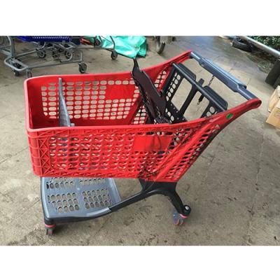 China Unfolding Supermarket Shopping Carts With High Quality Wheels for sale