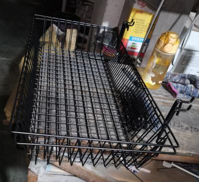 China Single Sided Hanging Wire Grid Mesh Basket Shelves For Slat Wall Panel And Grid Mesh Net for sale