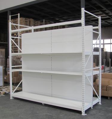 China Corrosion Protection Integrated Hypermarket Display Shelving And Racking To Fit Heavy Duty Products for sale