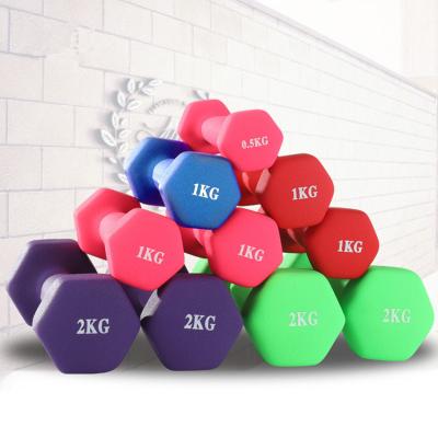 China Universal Cheap Hot Sale Colorful Vinyl Coated Woman Dumbbell Set for sale