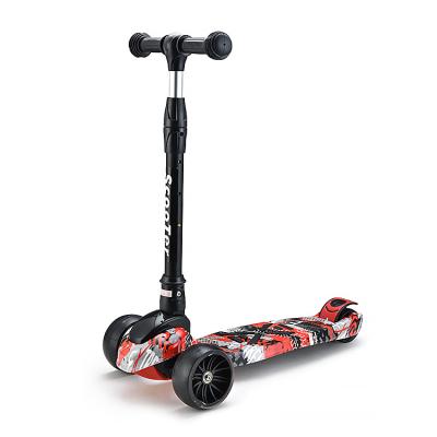 China Wholesale Light Scooter 3 Wheel PU Printing 3 Wheel PU Water Kick Scooter Foldable Strick for sale