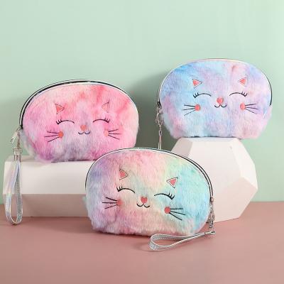 China High Quallity 2023 New Soft Cute Plush Shell Small Toiletry Bag Manufacturer Wholesale Girl Cartoon Hand Makeup Cosmetics Storage Bag for sale