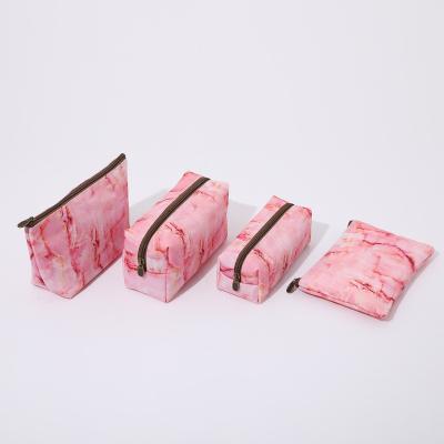 China NATIONAL Large Capacity Ladies Storage Zipper Pouch Makeup Organizer Bag Marbled Canvas Waterproof Cosmetic Bag for sale