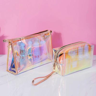 China High Quallity Wholesale Custom logo Fashion Small Personalized Holographic Pvc Cosmetic Pouch Make Up Bag Beauty Case Makeup Bag Cosmetic Bags for sale