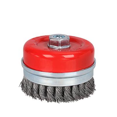 China China 3inch Cup Cleaning 75mm Knotted Wire Brush For Angle Grinder for sale