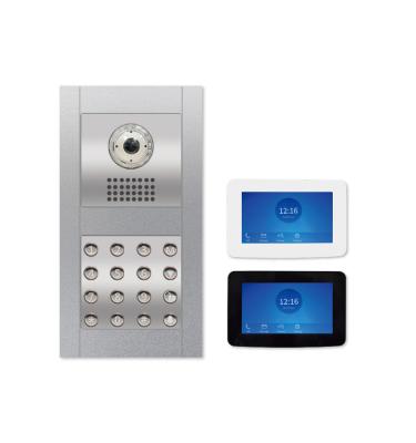 China Waterproof/Waterproof Multi Family WIFI Color Control Intercom White Video Intercom Security System with Number Buttons for Villa and Apartment Building for sale