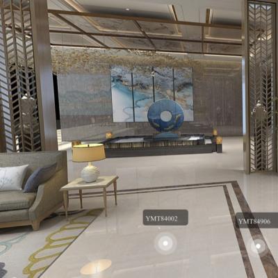 China Modern High Glossy Marble Look Porcelain Tile Polished Porcelain Glazed House Floor Tiles Design for sale