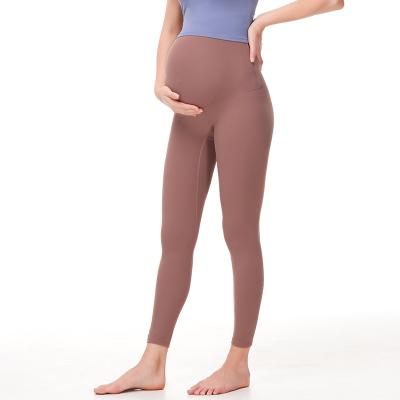 China Breathable Buttery Soft High Waist Pregnancy Women Clothing High Waist Hip Lifting Maternity Belly Yoga Legging Pants For Pregnant for sale