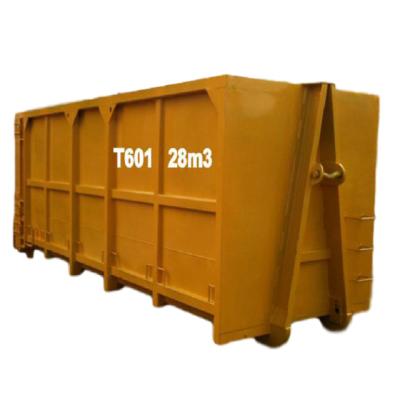 China Q235 T601A 27m3 Steel Truck Hook Lift Bin Roll On Bin Metal Waste Bins For Sale for sale