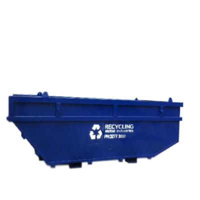 China Q235 9 m3skip Trash Steel Mobile Waste Containers Steel Drop Bins In High Quality for sale