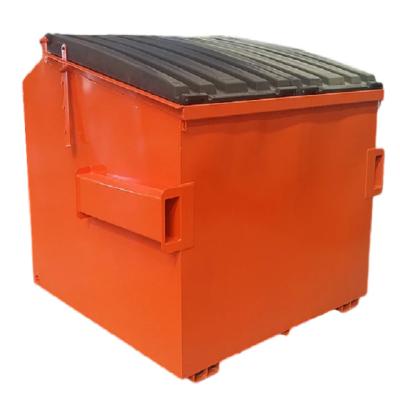 China Q235 TG01 4.6m3 Steel Front Lift Waster Metal Waste Bins Waste Storage Bins On Wheels For Sale for sale