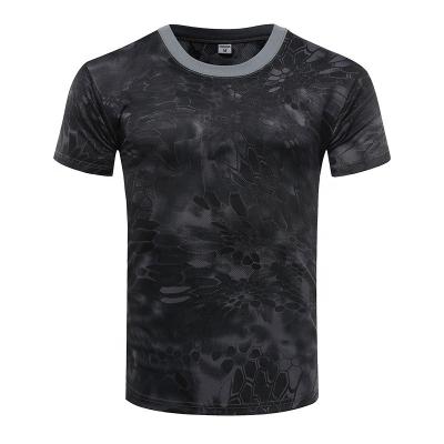 China Custom Wholesale Anti-Static Camouflage Camouflage Shirt Men Quick Dry 100% Polyester T-shirt Camouflage Short Sleeve for sale