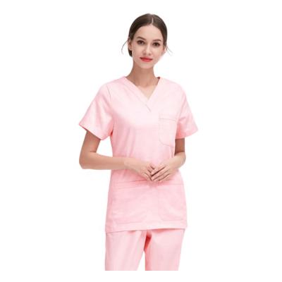 China Hospital Scrubs Uniforms Hospital Set Top And Pants 4 Way Stretch Spandex Nurses Scrub Uniform Set for sale