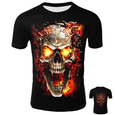 China Hot Selling Anti-wrinkle 3D Skull Unisex T-shirt Print T-shirt High Quality Casual Sports T-shirts Designs Custom Made Mens Printed T-shirts for sale