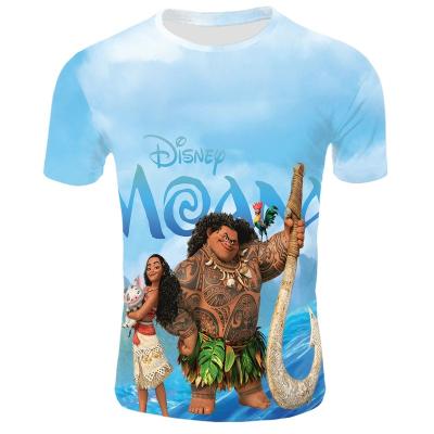 China 2022 Full Print Moana T-shirt Women's/Men's Model Ocean Moana Tablet Printing To Plot Custom Full 3D Printing T-shirt Custom Designer for sale