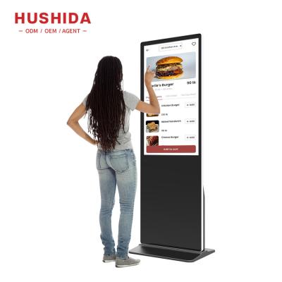 China 43 50 55inch Android Windows Indoor Custom Floor Standing Vertical Advertising Display Totem LCD Touch Screen Advertising Kiosk for sale