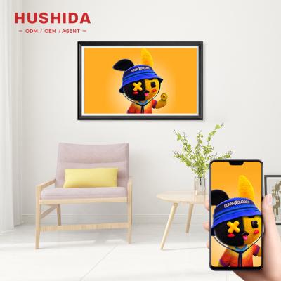 China HUSHIDA Large Wifi Digital Photo Frame Anti-glare Wooden Digital Photo Frame for sale