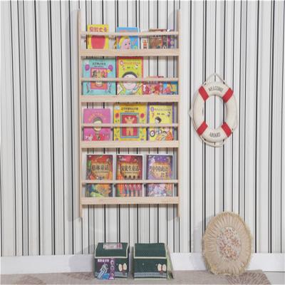 China Eco-friendly wall mounted modern wooden bookcase for sale