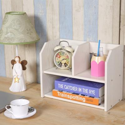 China Portable Mini Wooden Bookshelf Folder Eco-Friendly Design On Desk for sale