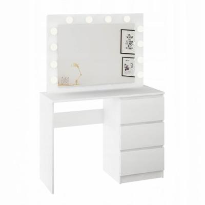 China Assemble Demand Modern Makeup Vanity Dresser Dressers Desk with Large Drawer and 10 LED Bulbs for sale