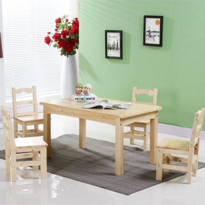 China Solid Wood Eco-Friendly Preschool Kids Study Table And Chairs Factory Original Daycare Facility Furniture Set for sale