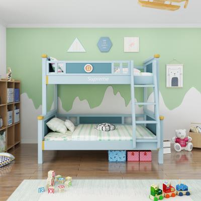 China Modern Romantic Blue Solid Wood Kids Bedding Set Bedroom Furniture Set for sale