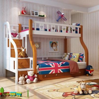 China Mediterranean Style High Quality Kids Bunk Beds Kids Double Bed Furniture Solid Wood Set for sale