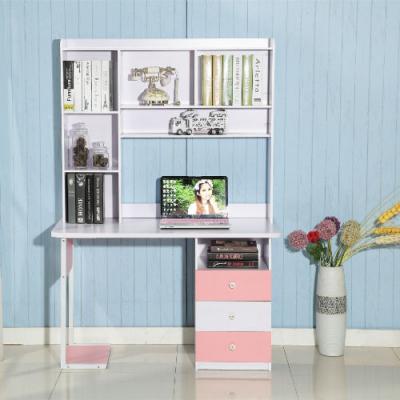 China Eco-friendly Kids Furniture Factory Price Wooden Computer Desk With Book Shelves for sale