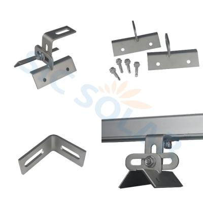 China Adjustable Mounting Structure 5KW 10KW 20KW Solar Panel Bracket Metal Roof SUS304 Trapezium Roof Clamp for sale