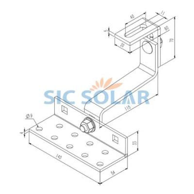 China SUS 304 Aluminum Solar Bracket Roof Tile Roof Hook SUS304 Launched Adjustable Roof Hook for sale