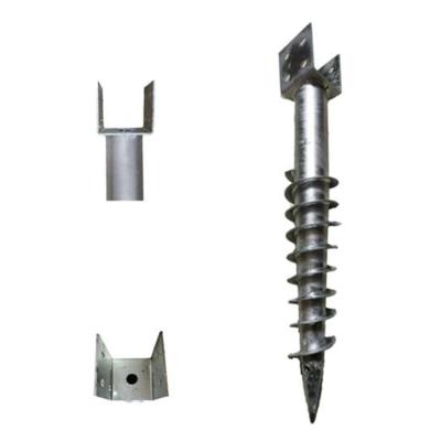 China Q235B Galvanized Steel Helical Pile Anchors Poles In Ground Post Anchor Pile For Fence And Garden for sale