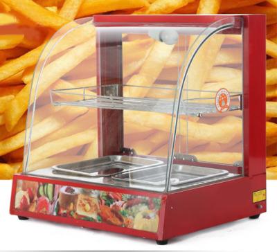 China Easy Operation Red Commercial 2 Layer Countertops Electric Glass Food Warmer Showcase for sale