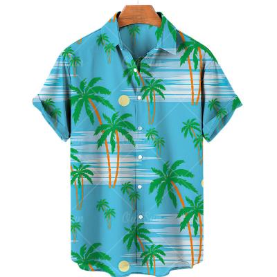 China Anti Shrink Customize Digital Printing Custom Shirt Wholesale Mens Hawaiian Shirts Logo for sale