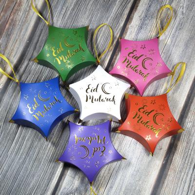 China Gift & Muslim Islamic Gift EID Decorations Mubarak Candy Box DIY Craft Paper Star Party Supplies Kids Ramadan for sale