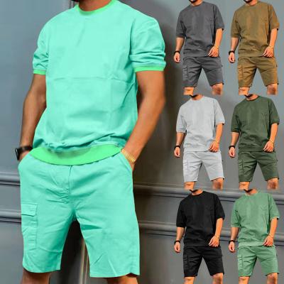 China Breathable Summer Gym Fitness Set Men Custom Shirt And Joggers Short Suits Sets Two Piece 2022 Sports Wear for sale