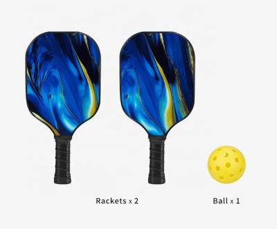 China Carbon Fiber Professional Honeycomb Custom Pickbleball Paddle Set Of 2 With Ball for sale