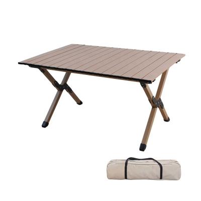 China Easy-carrying Popular Roll-up Carbon Steel Camping Picnic Table for Indoor and Outdoor Activities for sale