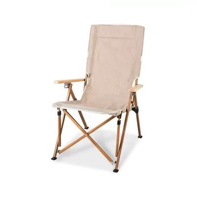 China Adjustable Back Wholesale Portable Folding Wood Chair 4 Speed Adjustable Camping Chairs for sale