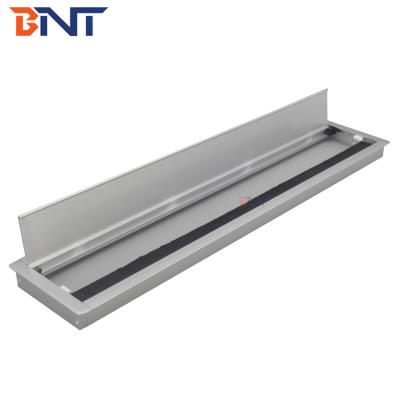 China Contemporary Soft Closed Type Flip Lid 500mm Table Mounted Aluminum Alloy Cable Grommet Box for sale