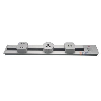 China BNT Commercial Table Track Socket Movable Modular Socket With Power For Office Furniture for sale